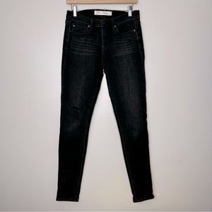 #205 Gap 1969 True Skinny Tall Black Jeans with Distressing